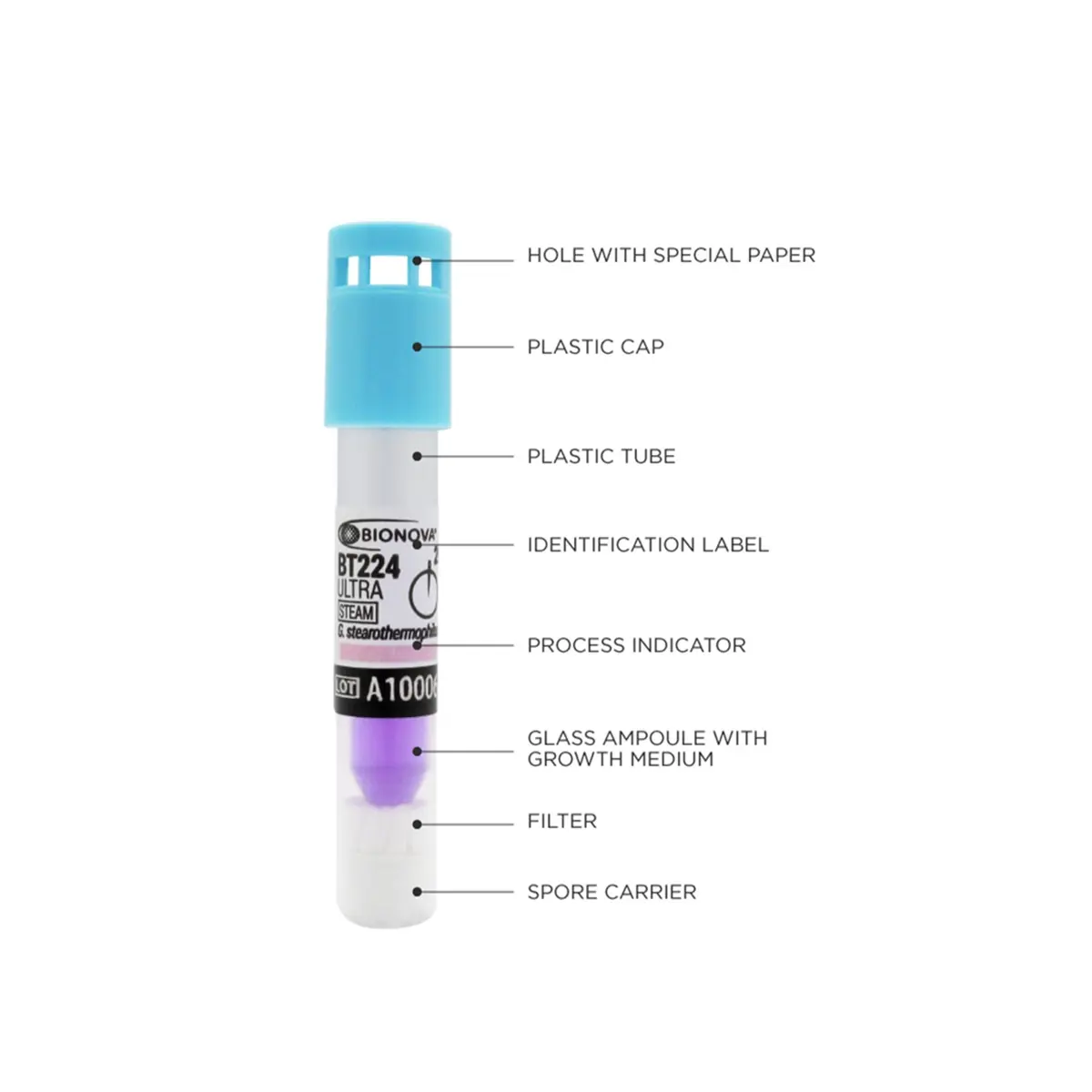 BT224 – Bioindicador para Esterilização a Vapor Ultra Rápido 20min - Image 2